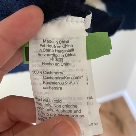 J. Crew Everyday 100% Cashmere Sweater Navy Leopard - Picture 9 of 11